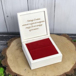 Pudełko na obrączki kwadratowe białe RED CARTRIDGE