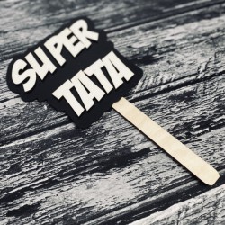 Drewniana tabliczka do fotobudki "Super Tata"