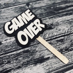 Drewniana tabliczka do fotobudki "Game Over"
