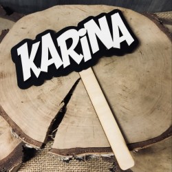Drewniana tabliczka do fotobudki "Karina"