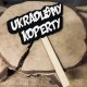 Drewniana tabliczka do fotobudki "Ukradliśmy koperty"