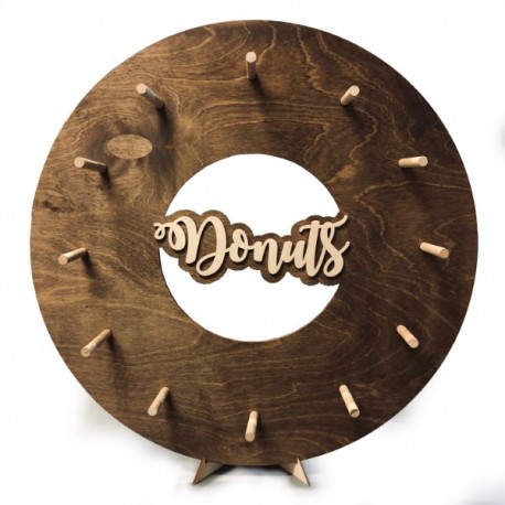 Drewniana tablica na donuty- Donut Wall w kształcie pączka olejowana