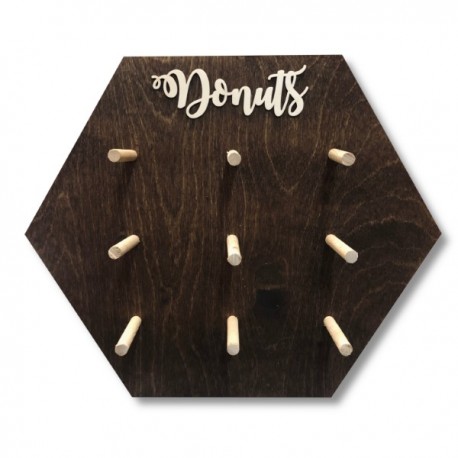Drewniana tablica na donuty- Donut Wall olejowana sześciokąt MAŁA