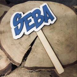 Drewniana tabliczka do fotobudki "Seba"