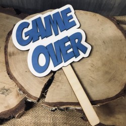 Drewniana tabliczka do fotobudki "Game Over"