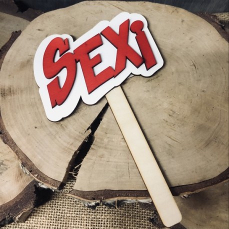 Drewniana tabliczka do fotobudki "Sexi"