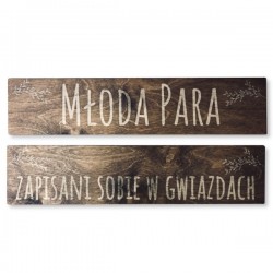 Drewniane ślubne tablice rejestracyjne- olejowane