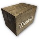 Drewniana skrzynia pudełko na koperty rustykalne