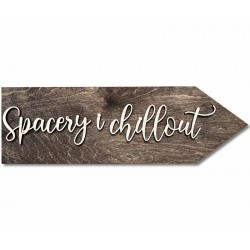 Drewniana tabliczka do drogowskazu weselnego "Spacery i Chillout"