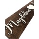 Drewniane ślubne tablice rejestracyjne brązowe z grawerem 2sz. 
